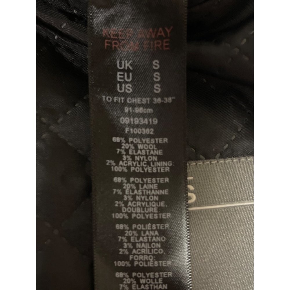 NEW! ASOS Navy Blue Full Zip Lined Polyester Wool Bomber Jacket Men's Small - Picture 10 of 12